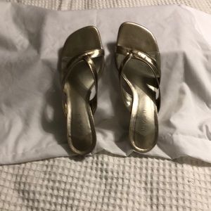 Gold Slide Sandals
